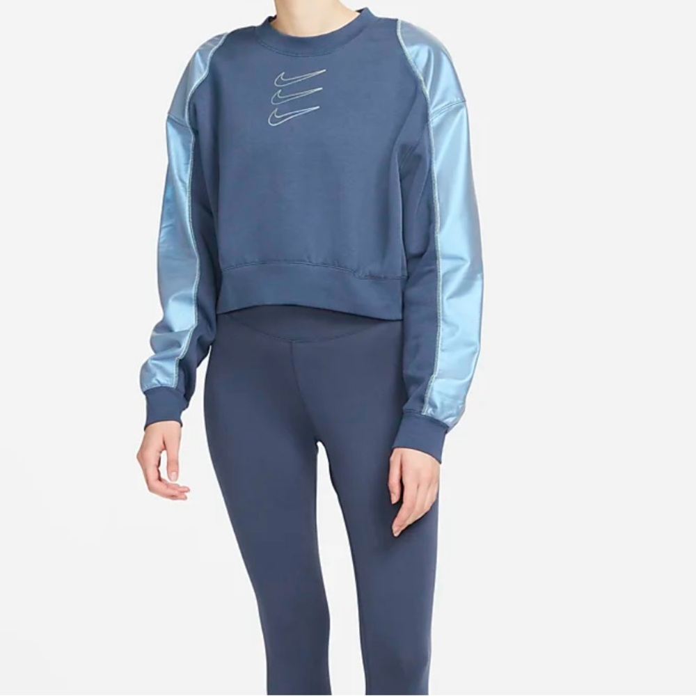 Nike Satin Sleeve Blue Sweatshirt Nike Sportswear